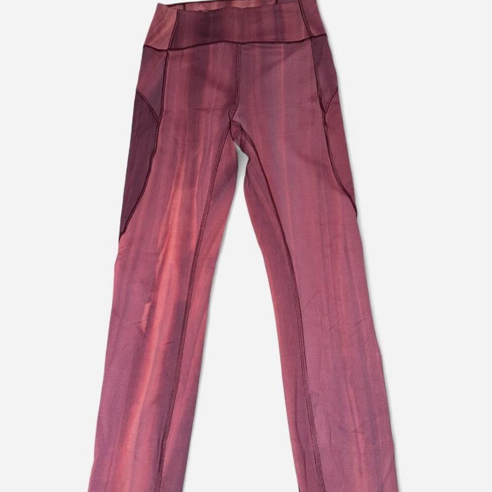 Lululemon Women's Pink and Burgundy Leggings
